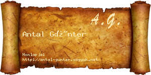 Antal Günter névjegykártya